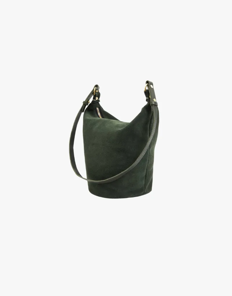 Clare V. Petite Jeanne Bucket Bag in Loden Suede