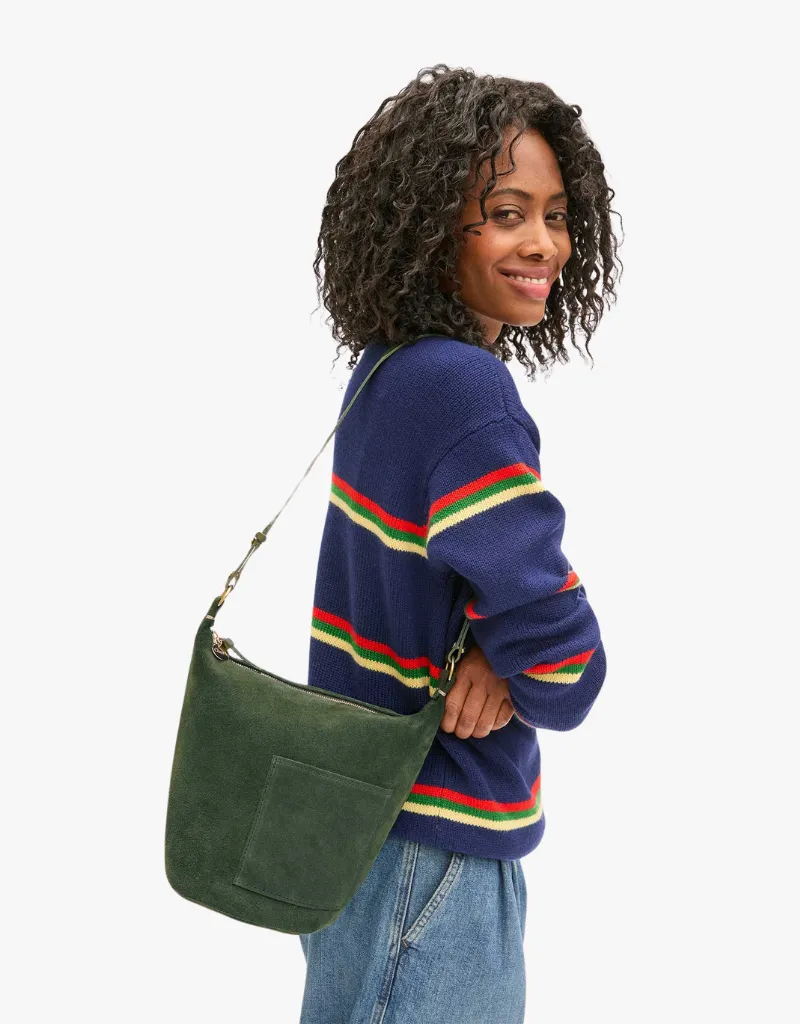 Clare V. Petite Jeanne Bucket Bag in Loden Suede