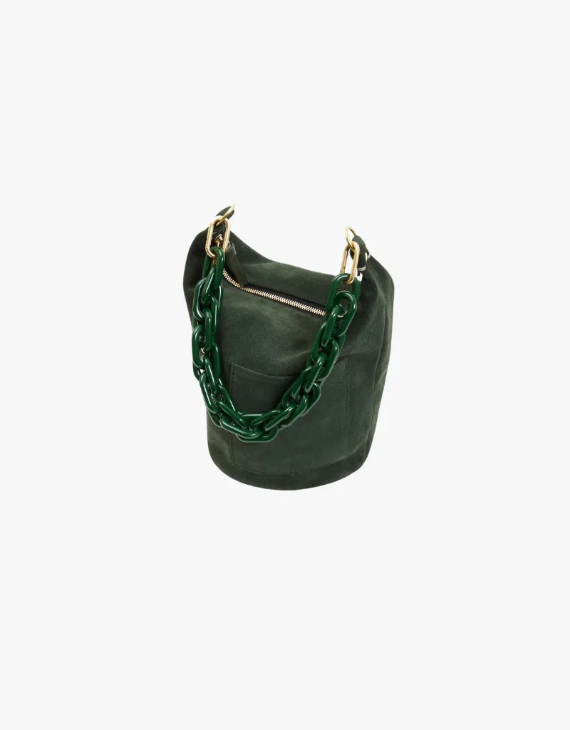 Clare V. Petite Jeanne Bucket Bag in Loden Suede
