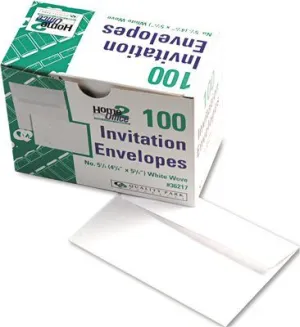 Classic Style Invitation Envelope Contemporary #5 1/2 White 100/Box