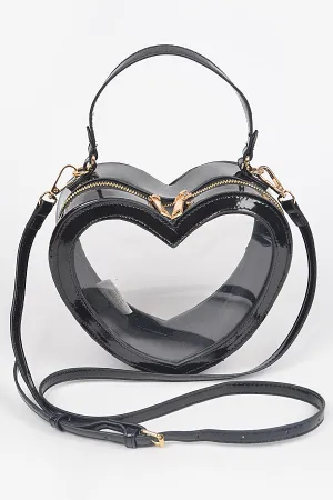 Clear Heart Crossbody Bag