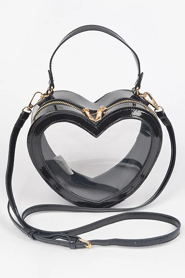 Clear Heart Crossbody Bag