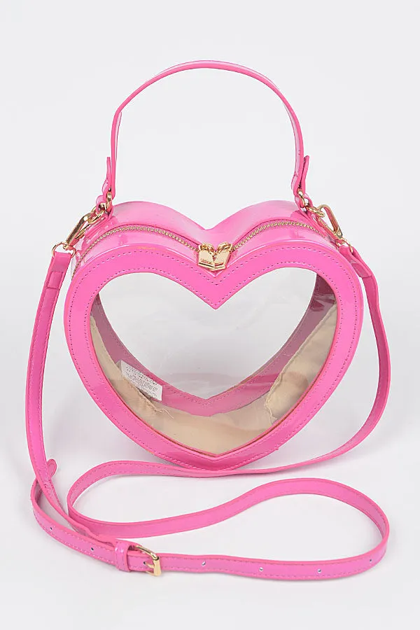 Clear Heart Crossbody Bag