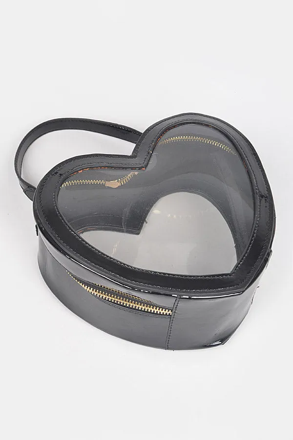 Clear Heart Crossbody Bag