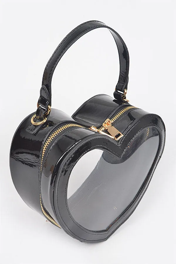 Clear Heart Crossbody Bag