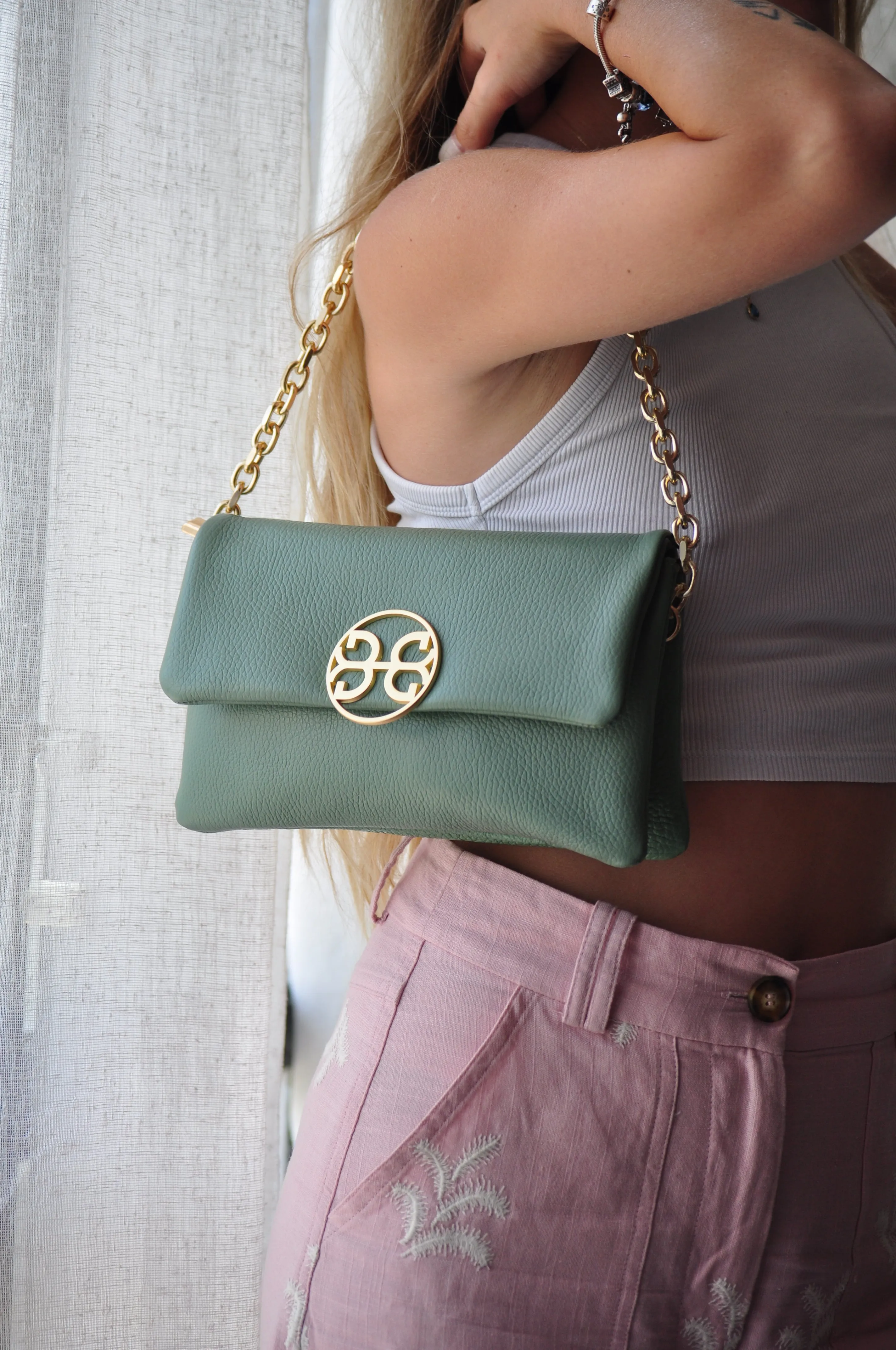 Clelia Mini Leather Shoulder Bag - Cream