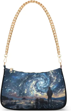 Cloudy Night Artwork Fashion Purse Hobo Formal Bag Women Vintage Handbags Colorful over the Shoulder Purse