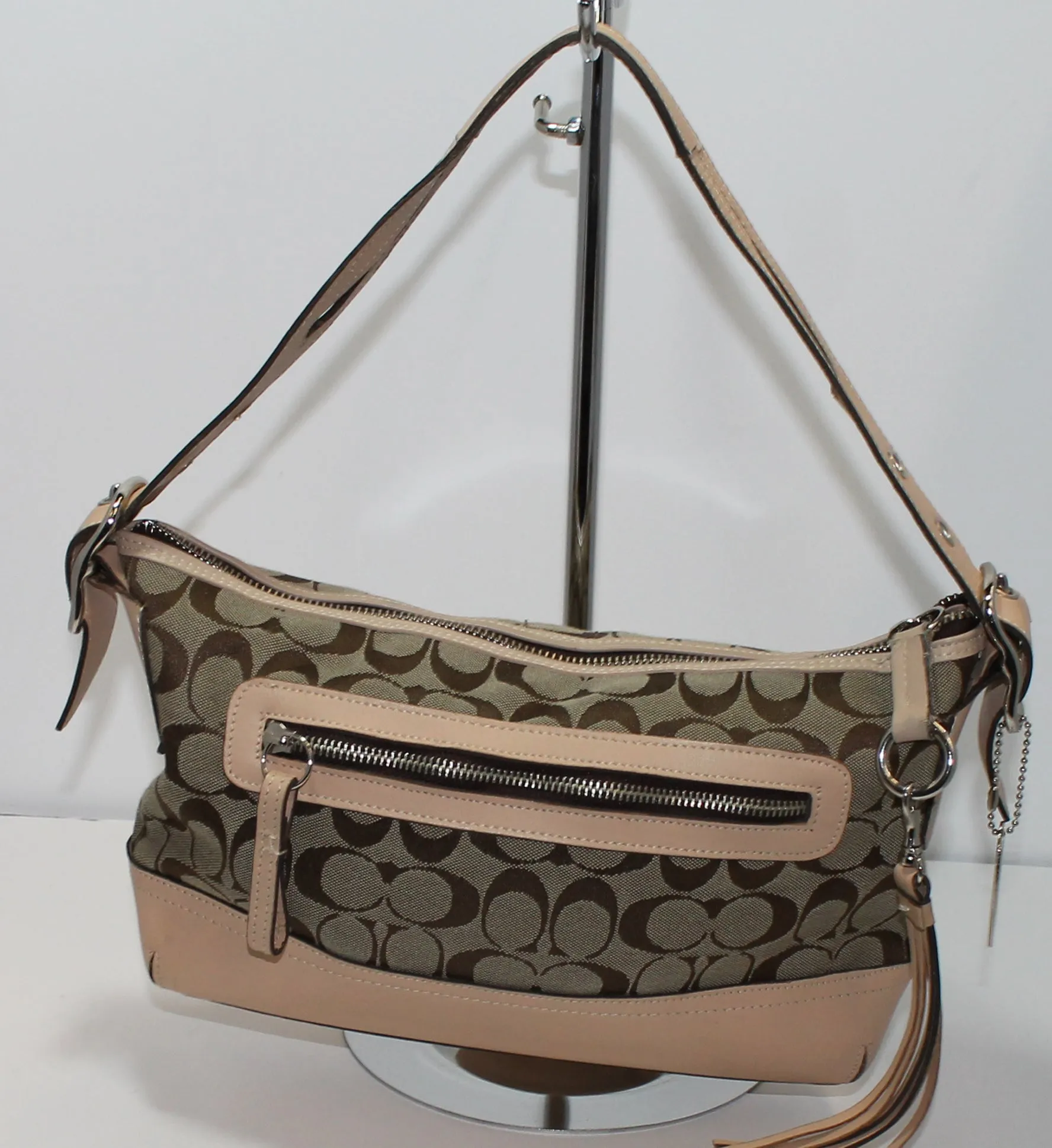Coach Purse: 9363 Signature Beige Shoulder Bag