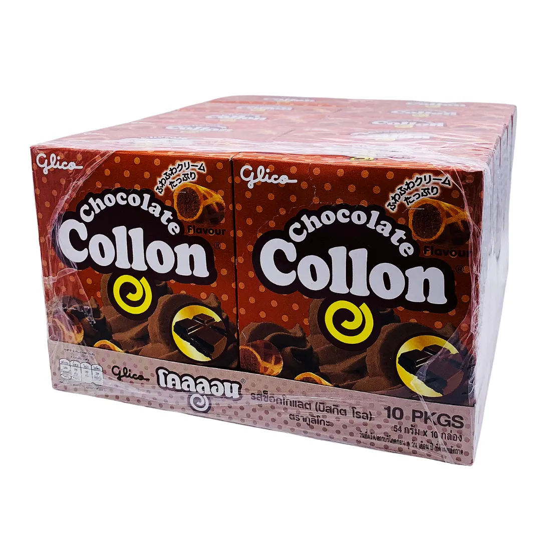 Collon Biscuit Roll Chocolate Flavour 54g x 10 (1 box)  by Glico