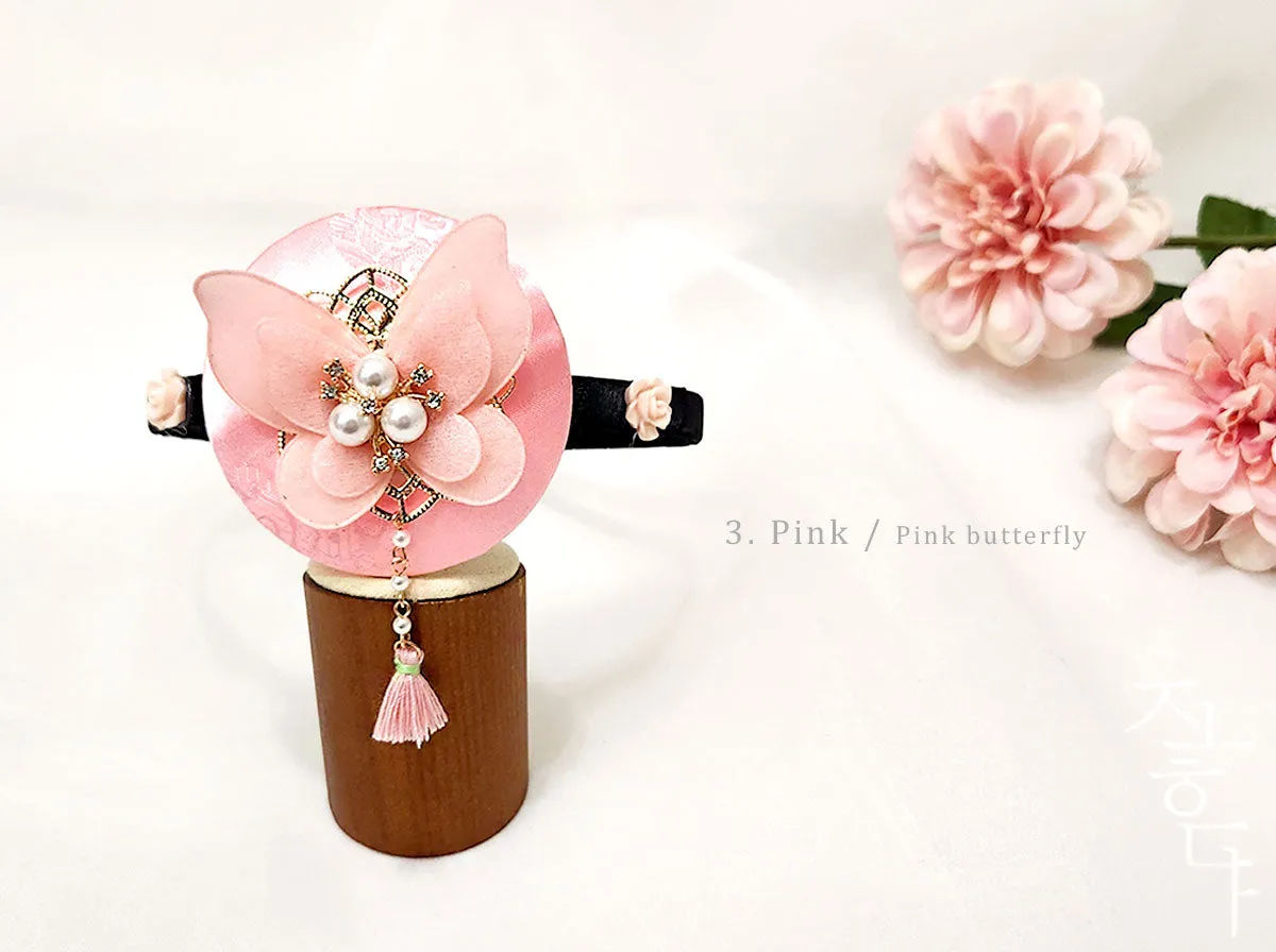 Colorful Hairband with a Butterfly & Mini Tassel (6 Colors)
