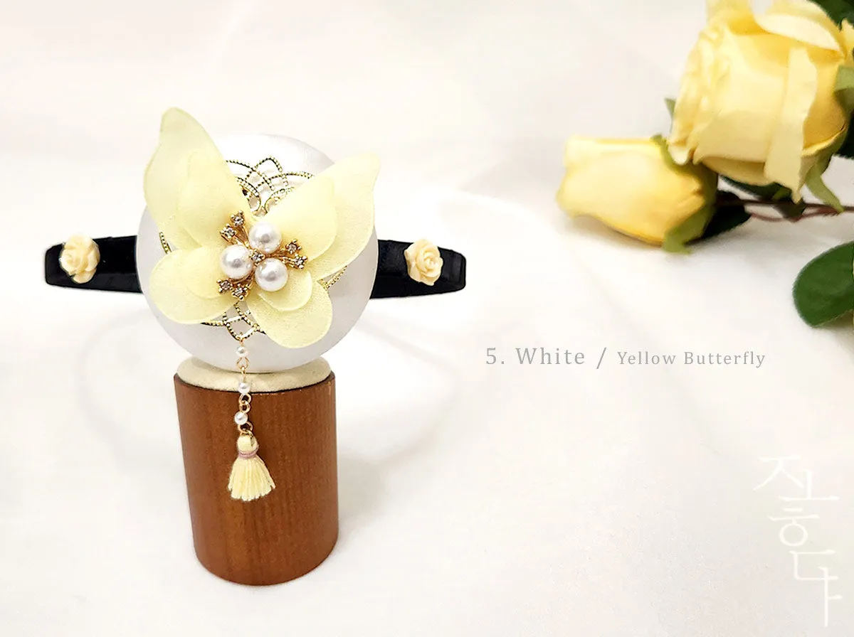 Colorful Hairband with a Butterfly & Mini Tassel (6 Colors)