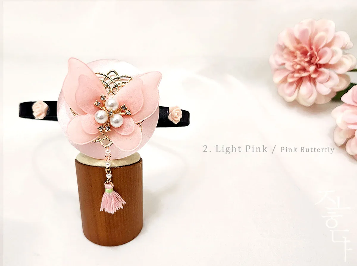Colorful Hairband with a Butterfly & Mini Tassel (6 Colors)