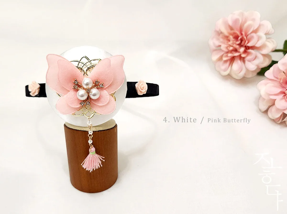 Colorful Hairband with a Butterfly & Mini Tassel (6 Colors)