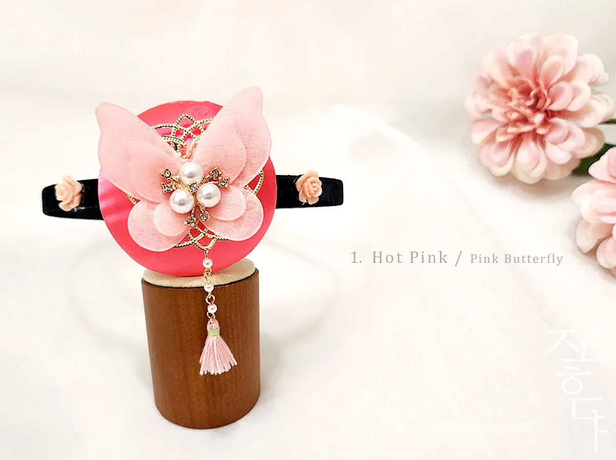 Colorful Hairband with a Butterfly & Mini Tassel (6 Colors)
