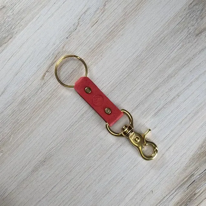 Colorful Leather & Brass Keyring