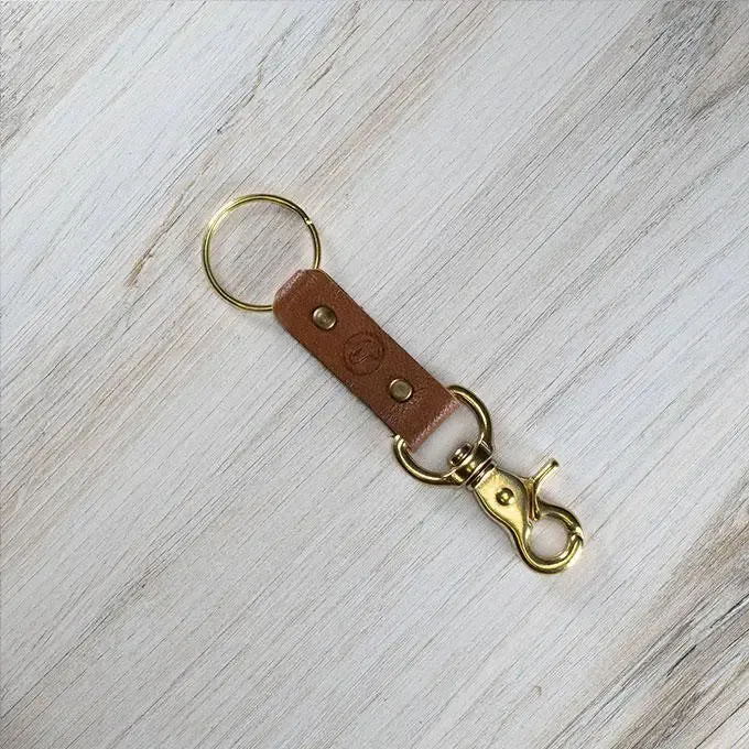 Colorful Leather & Brass Keyring