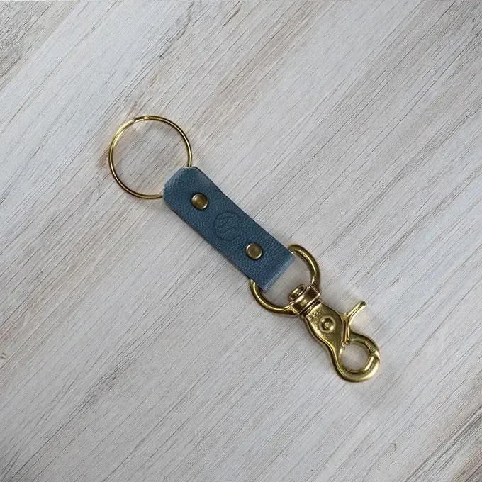 Colorful Leather & Brass Keyring