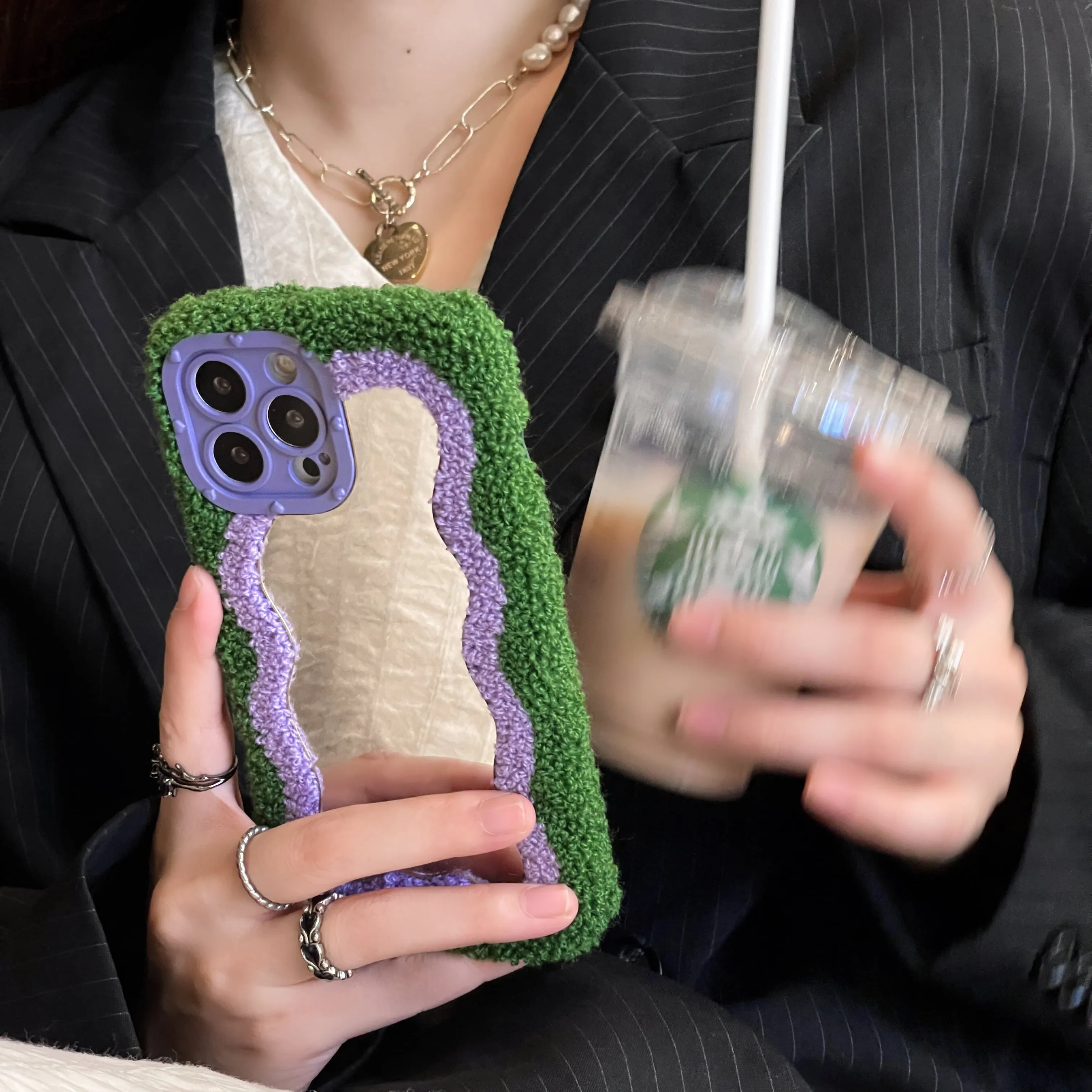 Colorful Plush Cozy Fluffy iPhone Protective Case