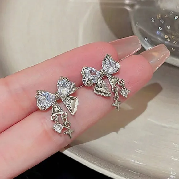 Coquette Crystal Bowknot Earrings