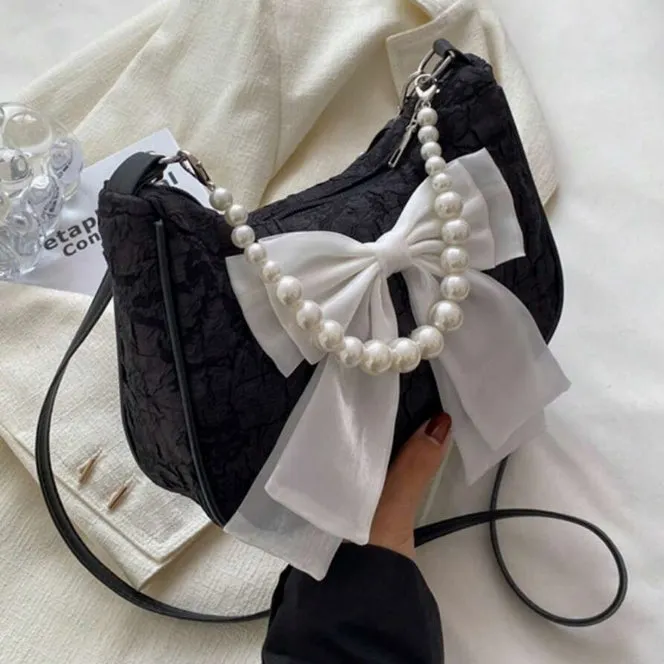Coquette Pearl Bowknot Bag