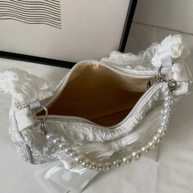 Coquette Pearl Bowknot Bag