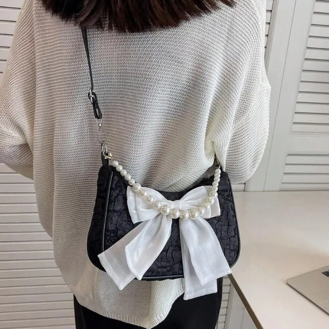 Coquette Pearl Bowknot Bag