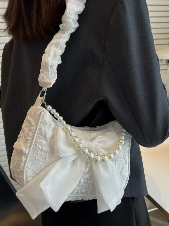 Coquette Pearl Bowknot Bag