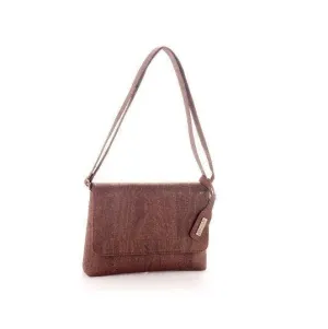 Cork Crossbody Bag Small Vegan Crossbody Purse Saturi Brown