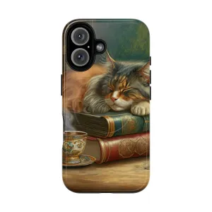 Cozy Bookworm Cat Phone Case