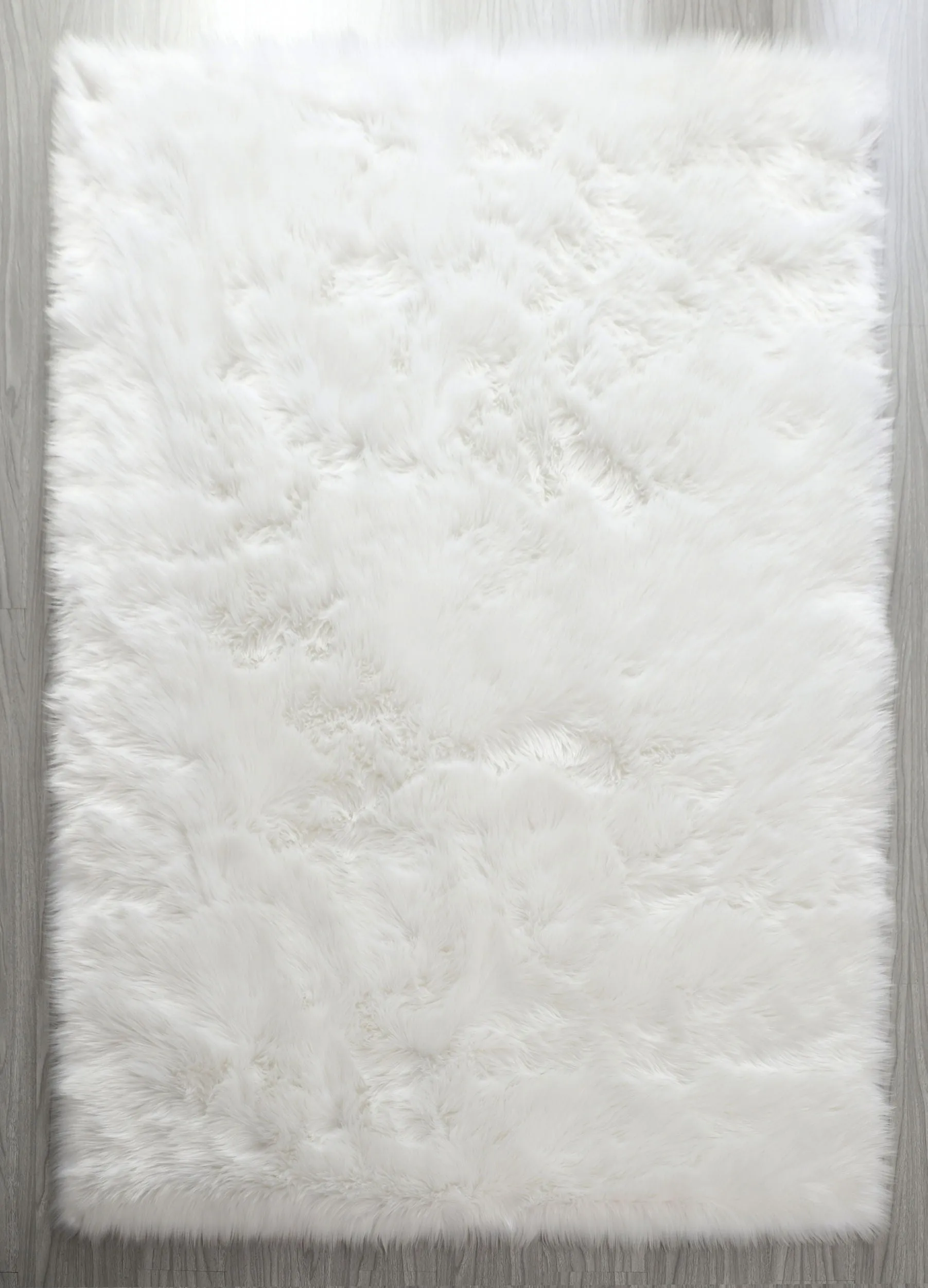Cozy Collection Ultra Soft Fluffy Faux Fur Sheepskin Area Rug In White