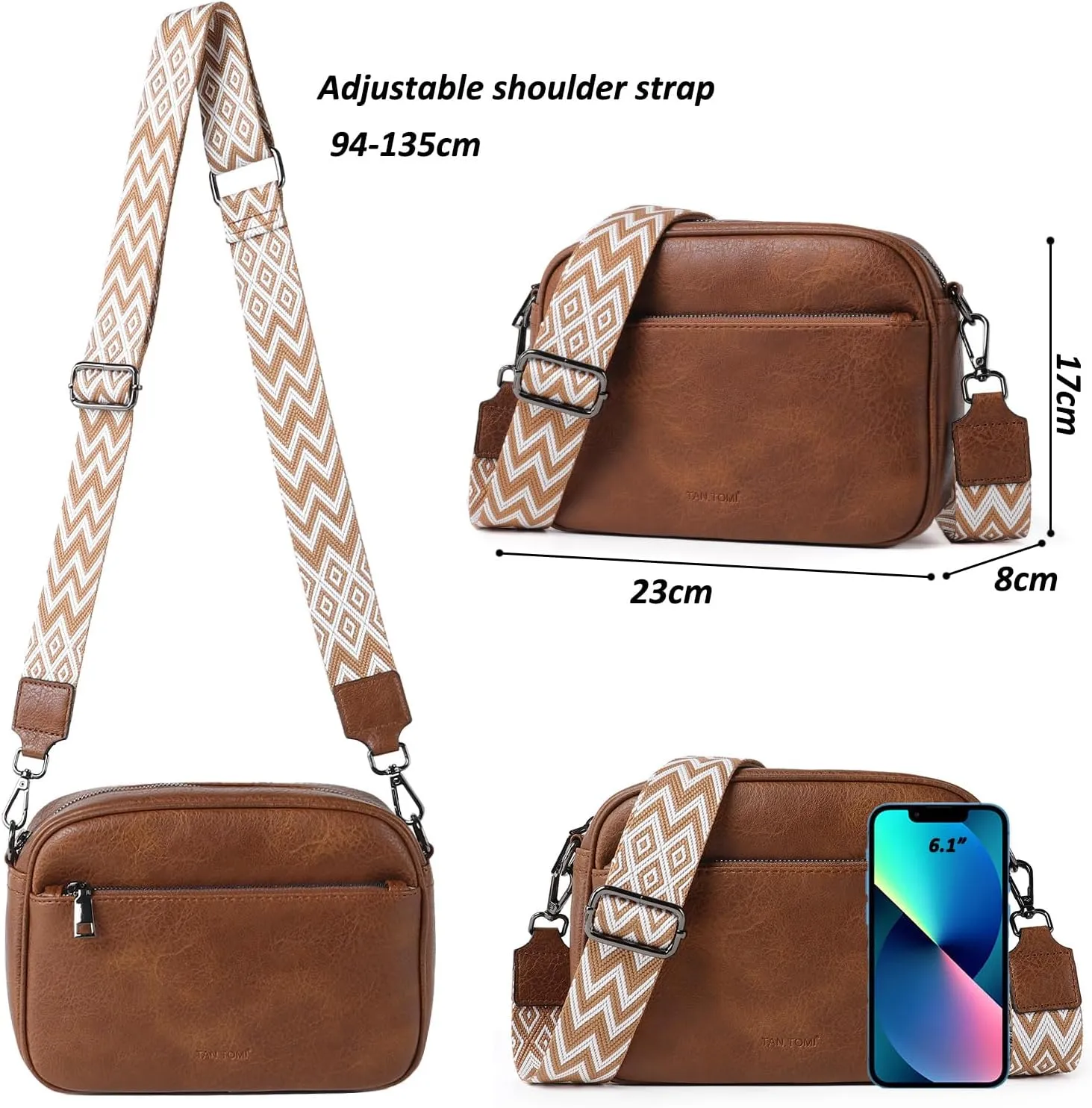 Crossbody Bags for Women Vegan Leather Purses for Women Handbags Shoulder Bag for Daily Life Work Travel Shopping