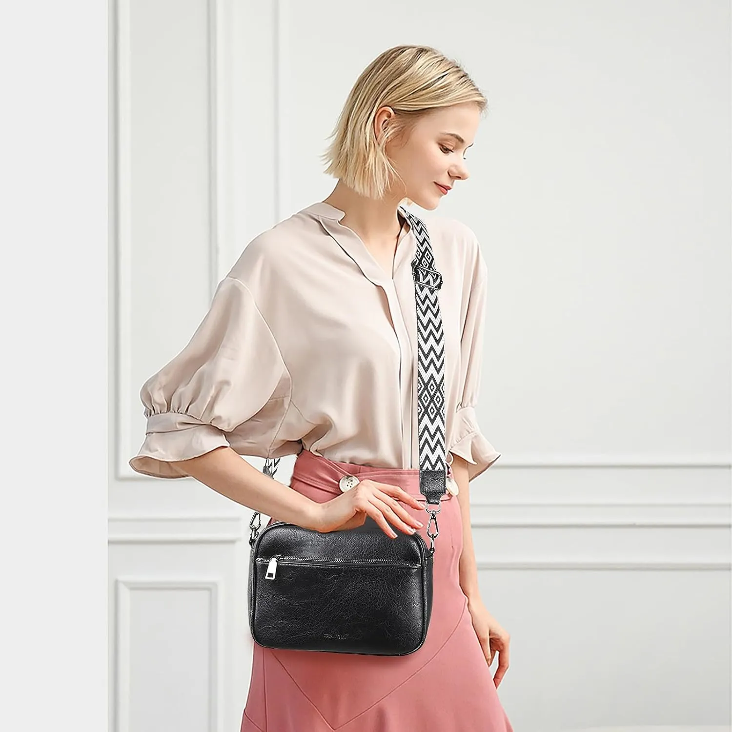 Crossbody Bags for Women Vegan Leather Purses for Women Handbags Shoulder Bag for Daily Life Work Travel Shopping