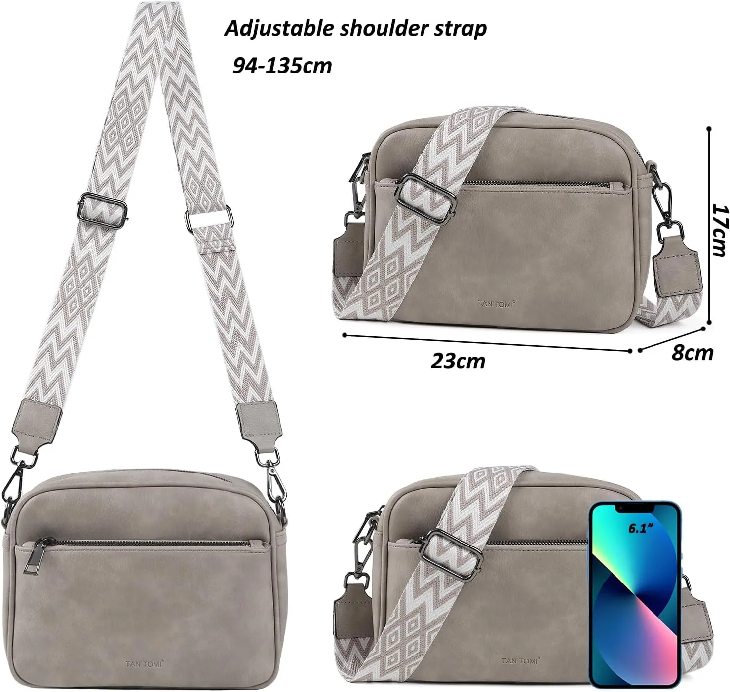 Crossbody Bags for Women Vegan Leather Purses for Women Handbags Shoulder Bag for Daily Life Work Travel Shopping