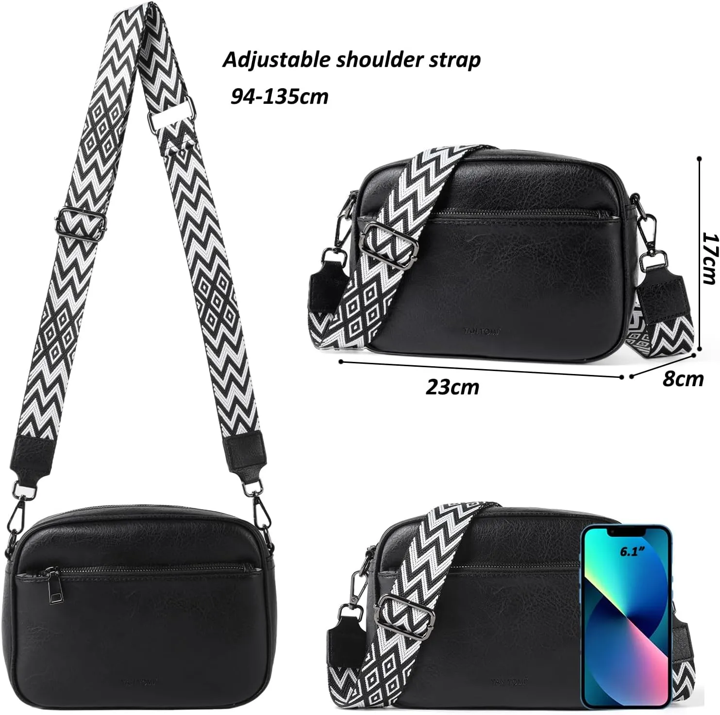 Crossbody Bags for Women Vegan Leather Purses for Women Handbags Shoulder Bag for Daily Life Work Travel Shopping