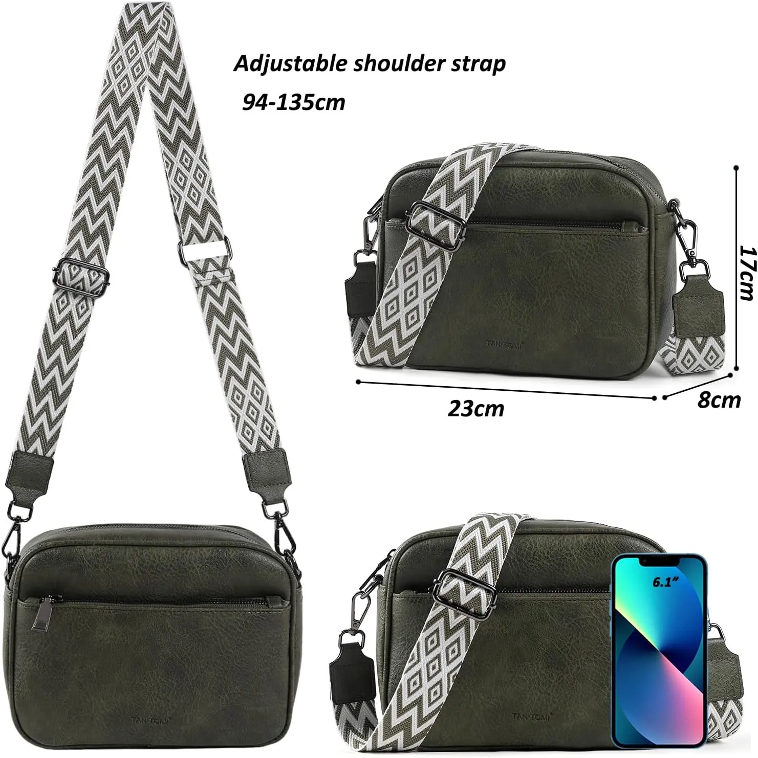 Crossbody Bags for Women Vegan Leather Purses for Women Handbags Shoulder Bag for Daily Life Work Travel Shopping