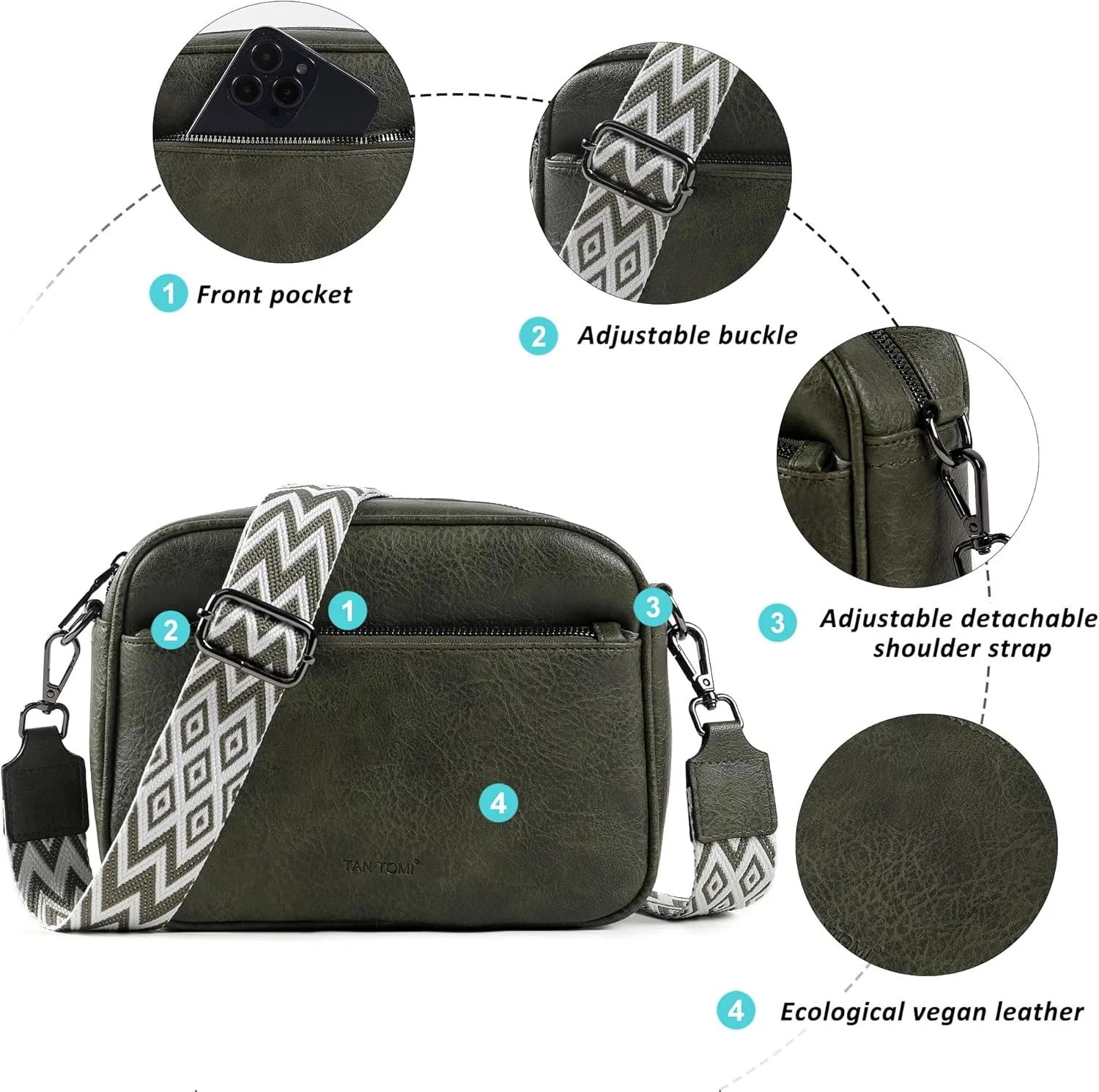 Crossbody Bags for Women Vegan Leather Purses for Women Handbags Shoulder Bag for Daily Life Work Travel Shopping