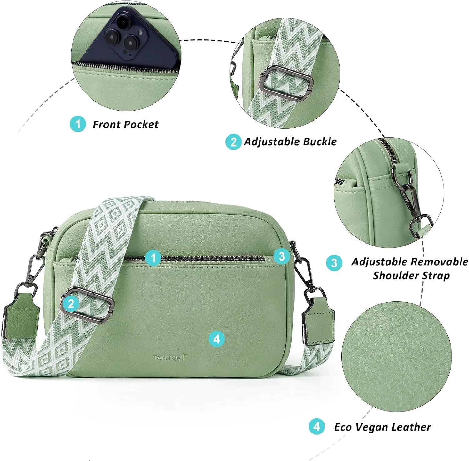 Crossbody Bags for Women Vegan Leather Purses for Women Handbags Shoulder Bag for Daily Life Work Travel Shopping