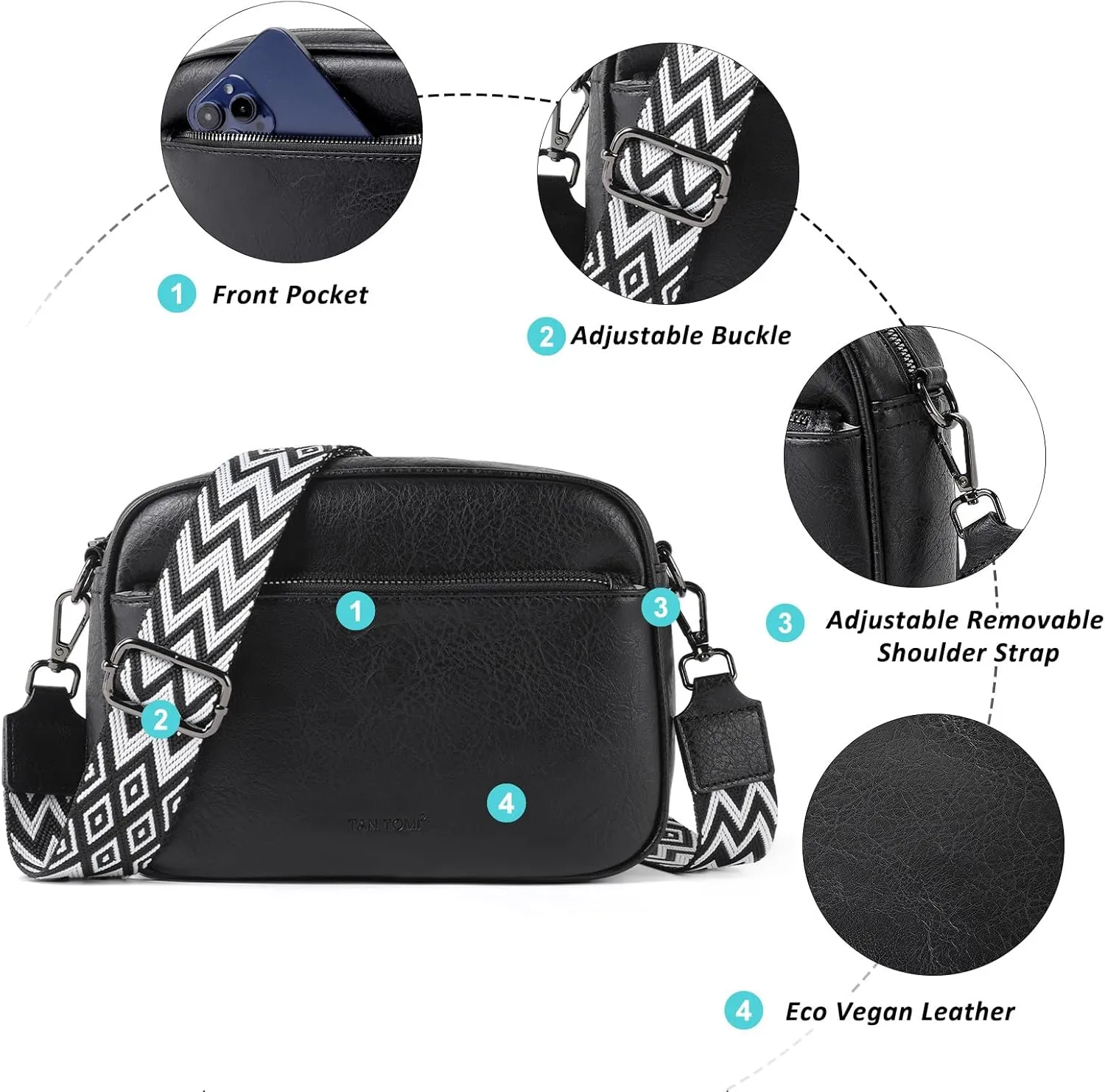 Crossbody Bags for Women Vegan Leather Purses for Women Handbags Shoulder Bag for Daily Life Work Travel Shopping