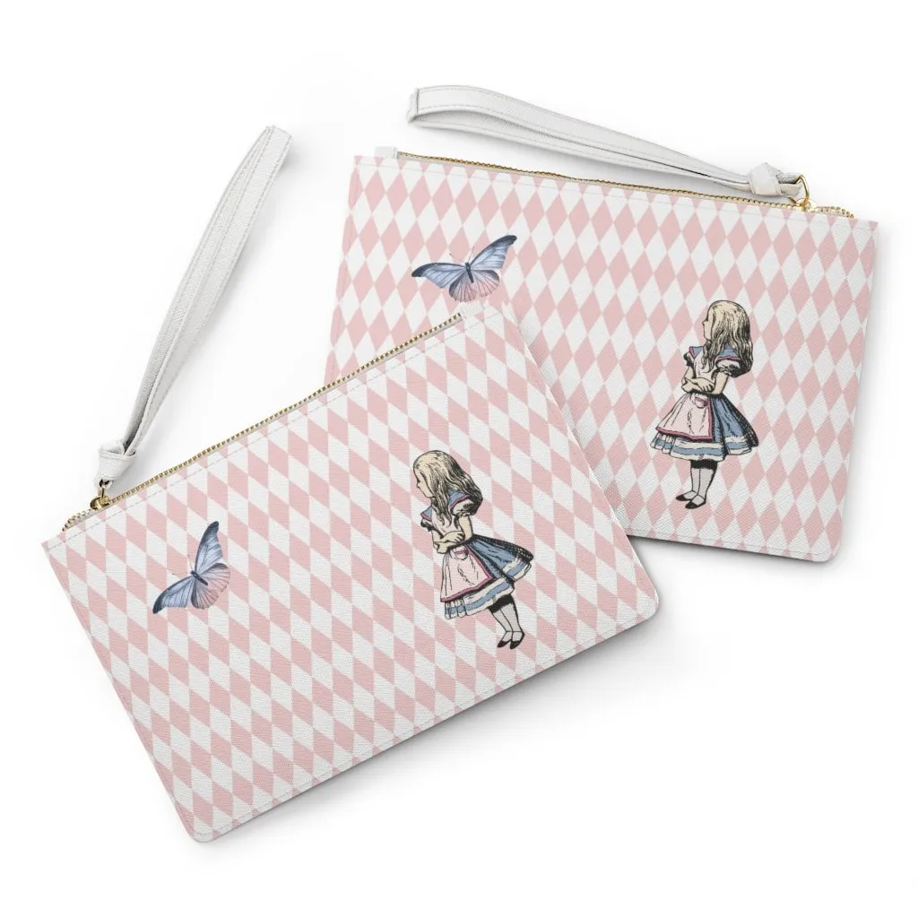 Custom Clutch Purse - Alice in Wonderland Gift # 102 Blue Series | Gift Idea, Birthday Gift, Women's Clutch Purse, Vegan Leather