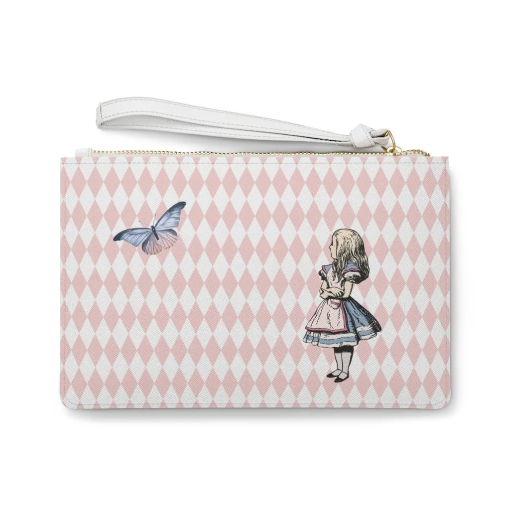 Custom Clutch Purse - Alice in Wonderland Gift # 102 Blue Series | Gift Idea, Birthday Gift, Women's Clutch Purse, Vegan Leather