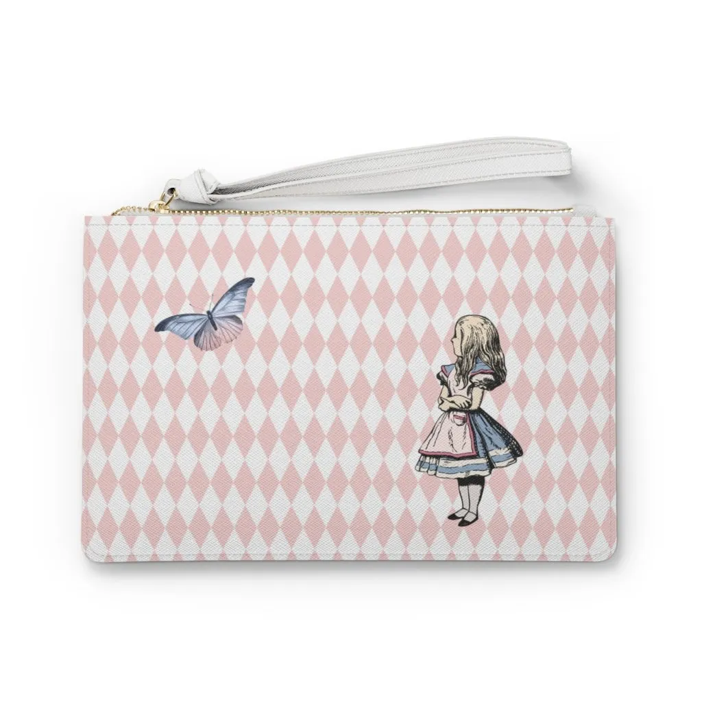 Custom Clutch Purse - Alice in Wonderland Gift # 102 Blue Series | Gift Idea, Birthday Gift, Women's Clutch Purse, Vegan Leather