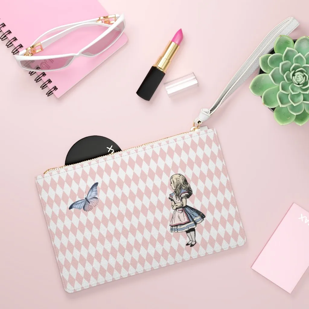 Custom Clutch Purse - Alice in Wonderland Gift # 102 Blue Series | Gift Idea, Birthday Gift, Women's Clutch Purse, Vegan Leather