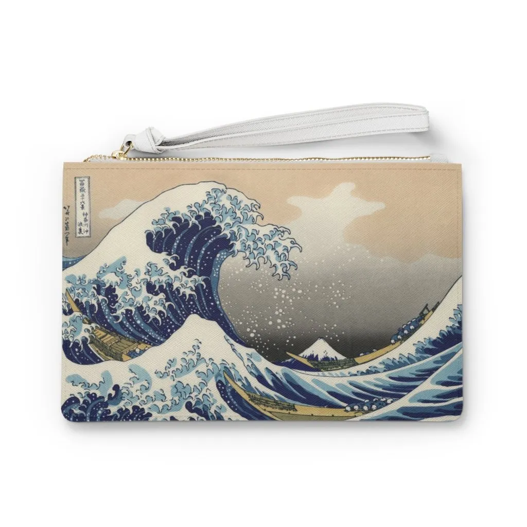 Custom Clutch Purse - Vintage Art #301 The Great Wave off Kanagawa by Katsushika Hokusai | Women's Clutch Purse, Vegan Leather, Gift Idea