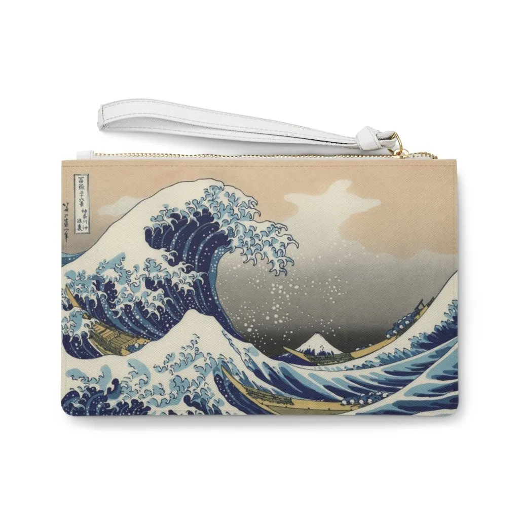 Custom Clutch Purse - Vintage Art #301 The Great Wave off Kanagawa by Katsushika Hokusai | Women's Clutch Purse, Vegan Leather, Gift Idea