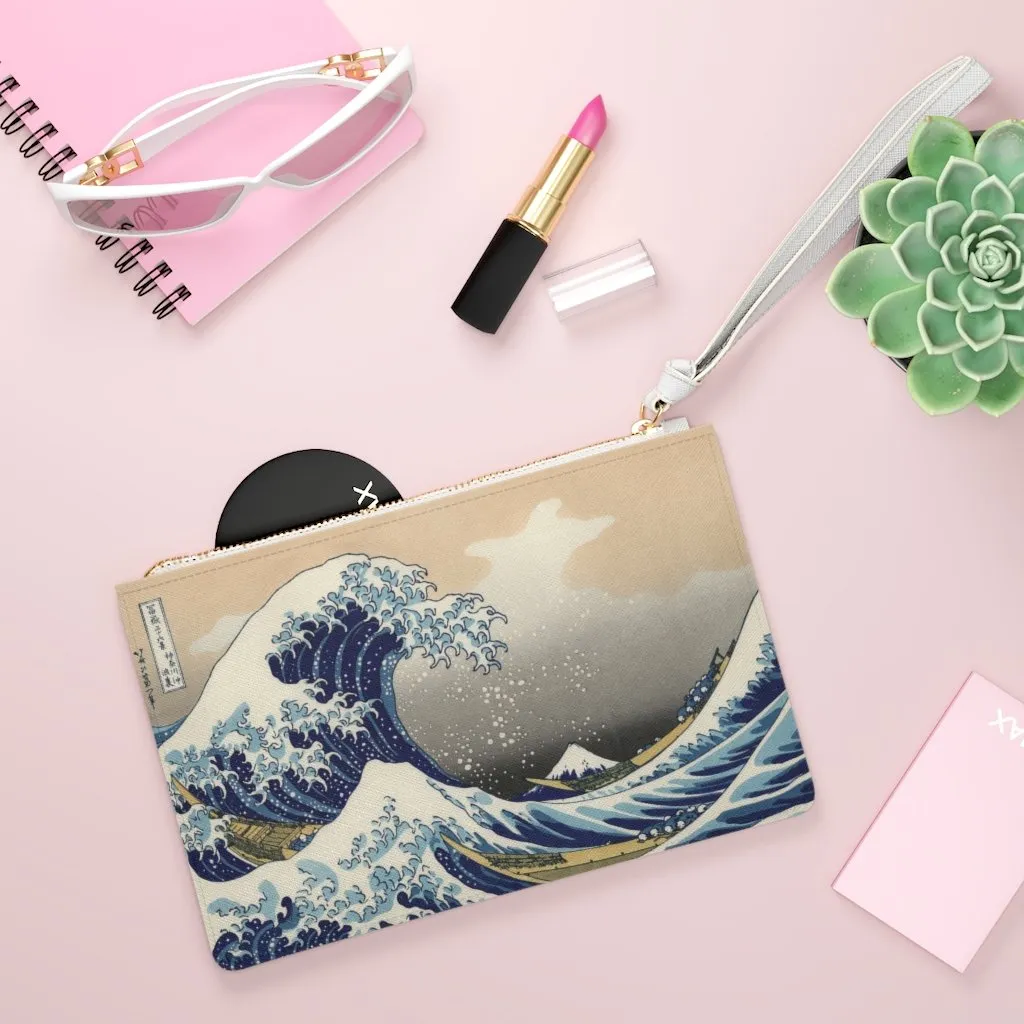 Custom Clutch Purse - Vintage Art #301 The Great Wave off Kanagawa by Katsushika Hokusai | Women's Clutch Purse, Vegan Leather, Gift Idea