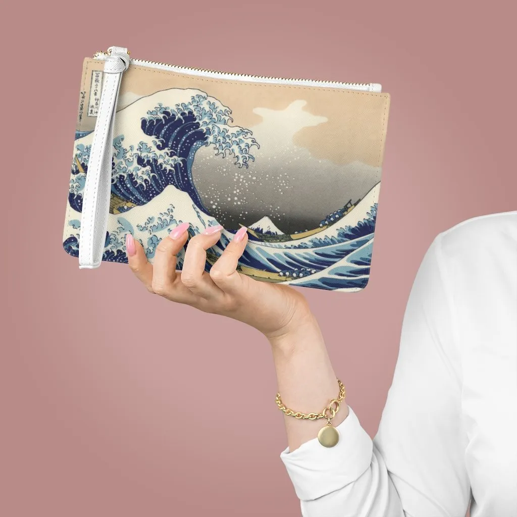 Custom Clutch Purse - Vintage Art #301 The Great Wave off Kanagawa by Katsushika Hokusai | Women's Clutch Purse, Vegan Leather, Gift Idea