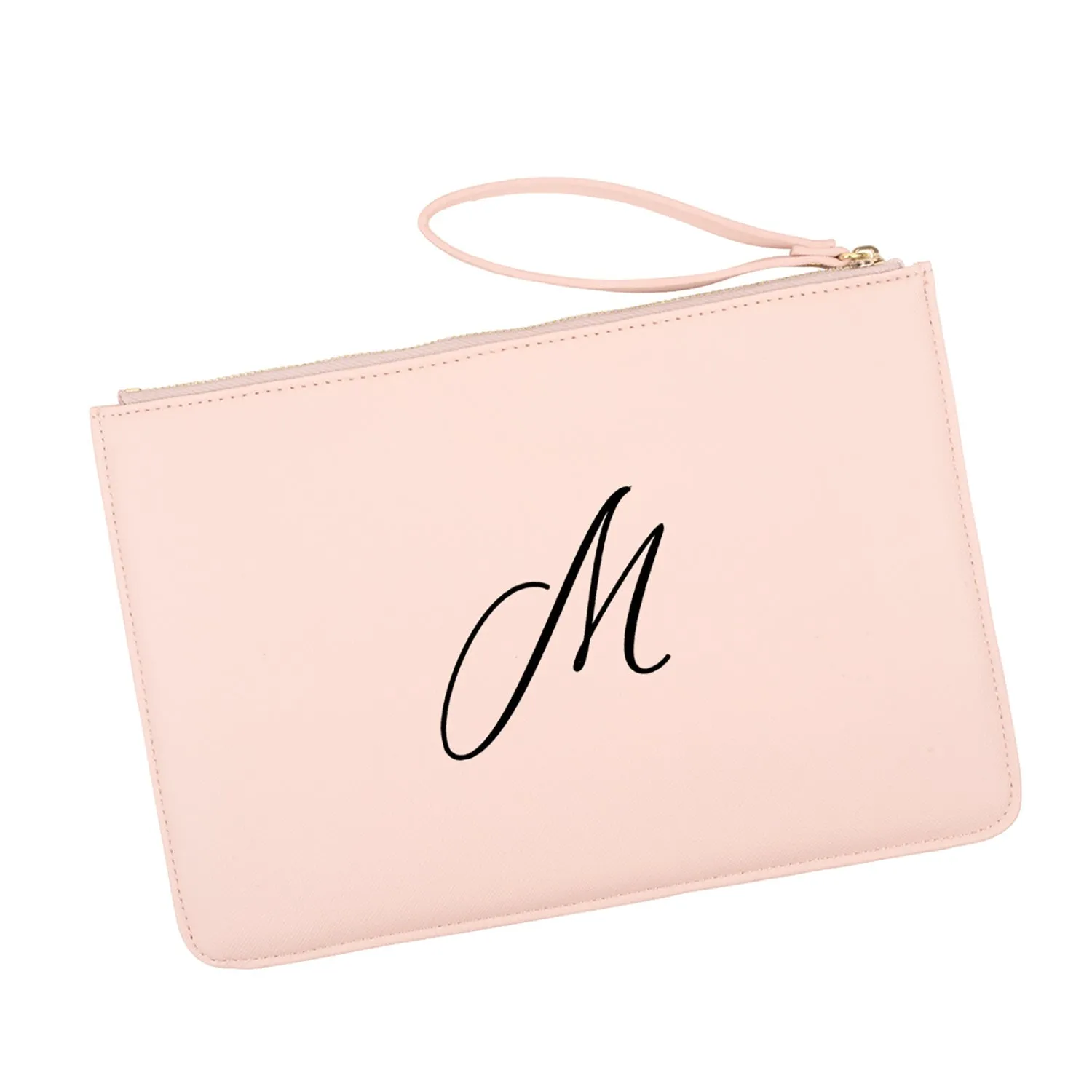 Custom Vegan Leather Wristlet Clutch Purse Pouch Bag for Bride
