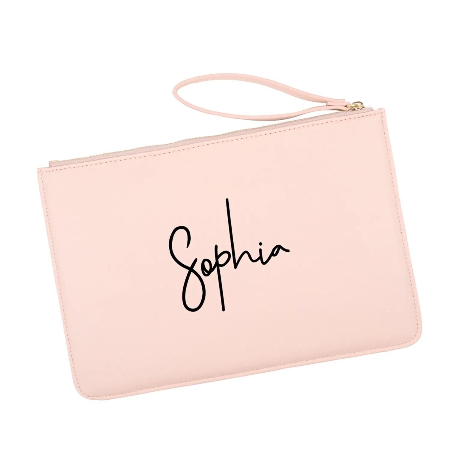 Custom Vegan Leather Wristlet Clutch Purse Pouch Bag for Bride