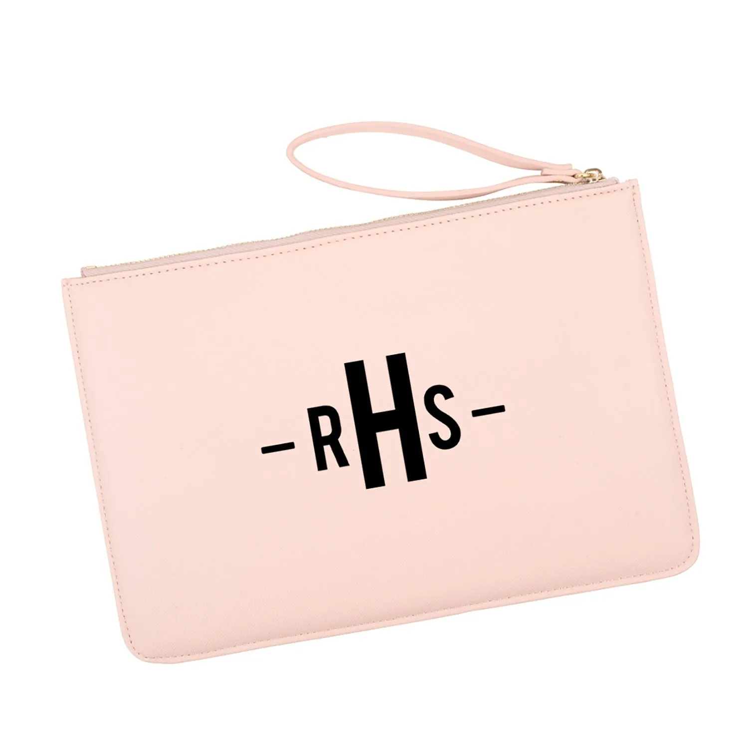 Custom Vegan Leather Wristlet Clutch Purse Pouch Bag for Bride