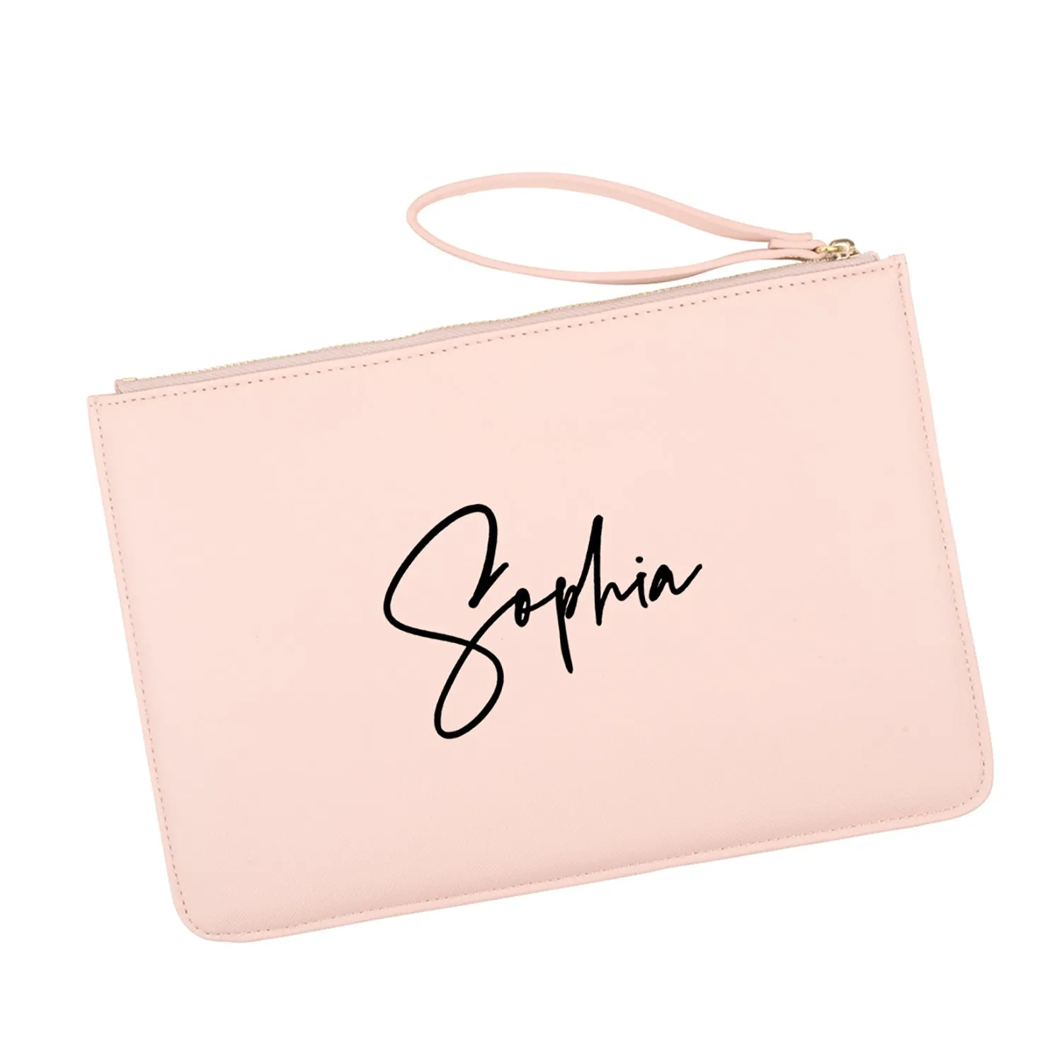 Custom Vegan Leather Wristlet Clutch Purse Pouch Bag for Bride